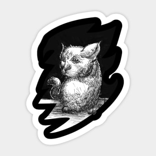 Cat ink drawing - gothic art and designs Sticker